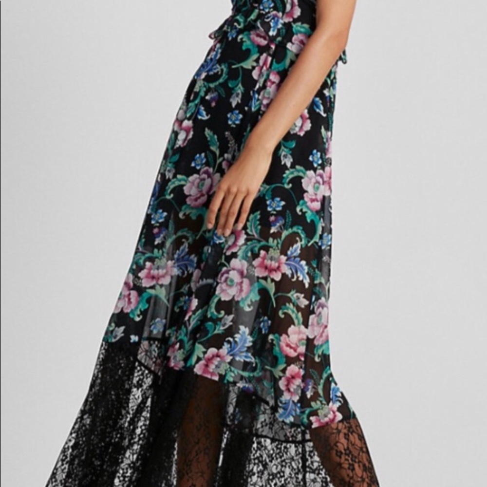 Express floral lace maxi dress sz2